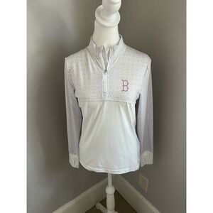 New Boston MLB Level Wear 1/4 Zip Pullover Small S Purple‎ & White